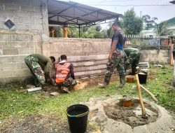 Satgas TMMD Kodim 0416/Bute Pasang Batako dan Bangun Tempat Kran Air