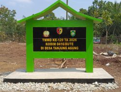 Tugu Prasasti TMMD Ke-129 di Desa Tanjung Agung Rampung 100 Persen, Jadi Simbol Kemanunggalan TNI dan Rakyat