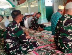 Satgas TMMD Ke-129 Shalat Berjamaah Bersama Warga, Perkuat Kemanunggalan TNI dan Rakyat di Desa Tanjung Agung