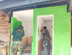 Langgar Nurul Fajri, Tempat Wudhu dan MCK Dicat Demi Kenyamanan atgas TMMD Ke-129 Percantik Fasilitas Jamaah