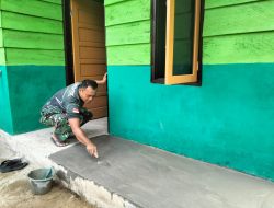 Satgas TMMD Ke-129 Sempurnakan RTLH Warga Tanjung Agung, Lantai Rumah Kini Makin Rapi