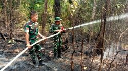 Berjibaku Lawan Api, Damkar Kodim 0416/Bute Padamkan Karhutla di Desa Sungai Bulu